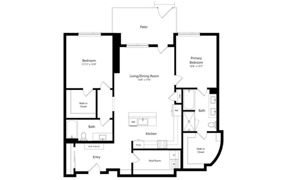 1G_B - 1 bedroom floorplan layout with 1 bathroom and 1481 square feet 1G_B - 1 bedroom floorplan layout with 1 bathroom and 1481 square feet